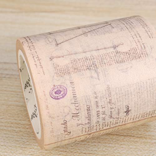Healifty vintage washi tape wide adhesivo cinta de papel calcomanías decorativas para diario bullet journal planner diy arte manualidades scrapbooking (patrón 4)