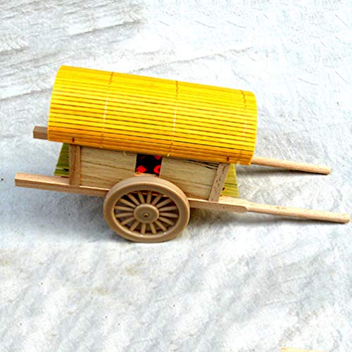 HEALLILY Modelo de Carro de Madera Antiguo Miniatura Carro Figura de Escritorio Artesanía Adorno Decoración de Muebles de Casa de Muñecas para Niños Cumpleaños Regalo de Boda 28X9.5X13 Cm