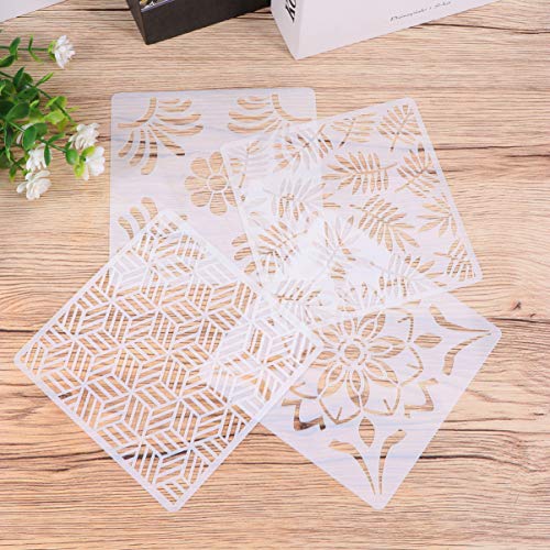 HEALLILY Plantillas de Pintura 9Pcs Plantilla de Dibujo Molde de Pintura Reutilizable para Diy Scrapbook Pintura Artesanal Bullet Journal