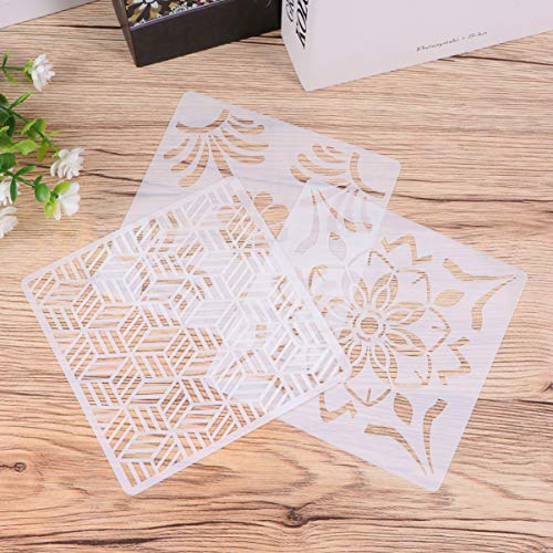 HEALLILY Plantillas de Pintura 9Pcs Plantilla de Dibujo Molde de Pintura Reutilizable para Diy Scrapbook Pintura Artesanal Bullet Journal
