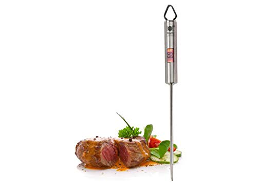 Healthy & tasty innovadora Acero Inoxidable Sartén con con Tapa Ø26 cm & Termómetro Sartén para inducción + Apta para Horno