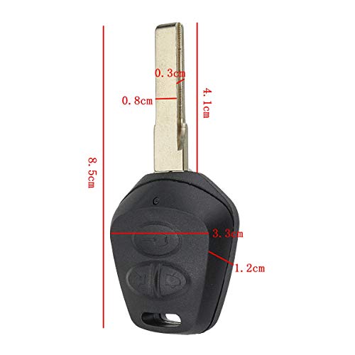 Heart Horse Carcasa de Repuesto para Llave de Control Remoto de 3 Botones con diseño de Caballo de corazón, Compatible con Porsche 911 996 Boxster S 986 Blank Blade