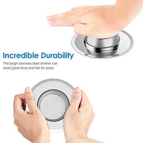 Helect Colador Fregadero de Cocina, Solo Apto Compatible Agujeros de Tapón de Fregadero con Diámetros> 60 mm y Profundidades> 25 mm, 2 Unidades