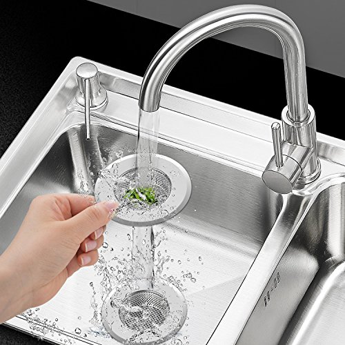 Helect Colador Fregadero de Cocina, Solo Apto Compatible Agujeros de Tapón de Fregadero con Diámetros> 60 mm y Profundidades> 25 mm, 2 Unidades