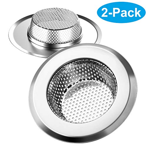 Helect Colador Fregadero de Cocina, Solo Apto Compatible Agujeros de Tapón de Fregadero con Diámetros> 60 mm y Profundidades> 25 mm, 2 Unidades