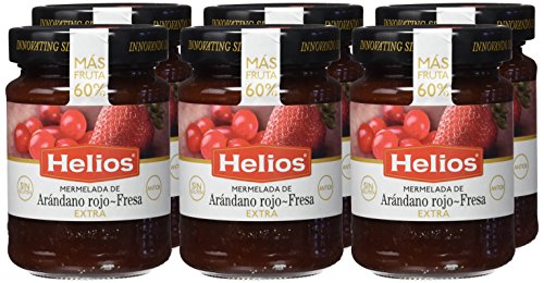 Helios Mermelada Extra Arándano Rojo-Fresa - 340 gr - , Pack de 6