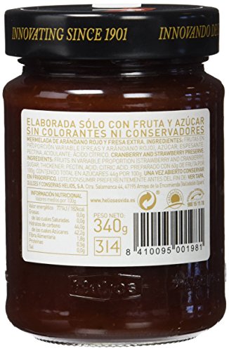 Helios Mermelada Extra Arándano Rojo-Fresa - 340 gr - , Pack de 6