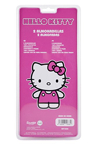 Hello Kitty KIT1035 Juego de 2 Almohadillas para cinturón de Coche Negras y Rosas universales