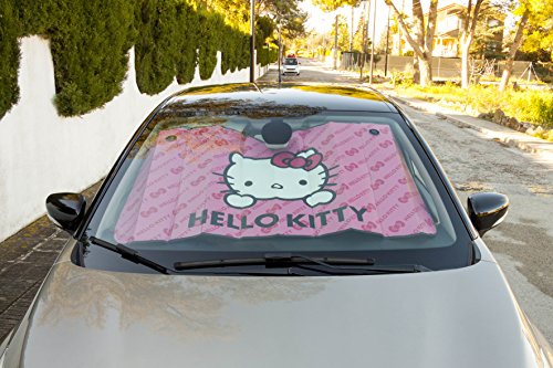 Hello Kitty KIT3015 Parasol de Aluminio Rosa ventosas 130 x 70 cm y Universal