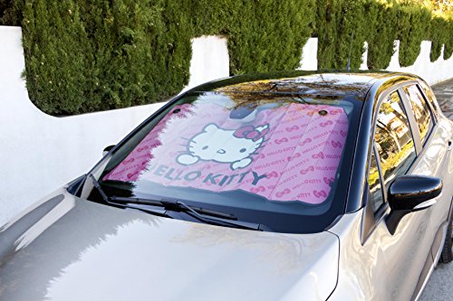 Hello Kitty KIT3015 Parasol de Aluminio Rosa ventosas 130 x 70 cm y Universal