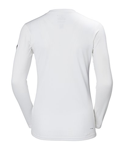 Helly Hansen W HH Tech Crew Camisa Deportiva, Mujer, Blanco (Blanco 001), Medium (Tamaño del Fabricante:M)