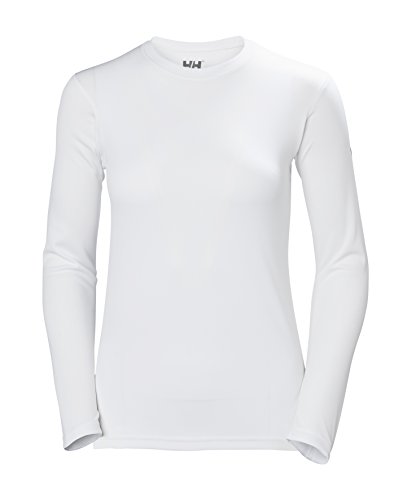 Helly Hansen W HH Tech Crew Camisa Deportiva, Mujer, Blanco (Blanco 001), Medium (Tamaño del Fabricante:M)