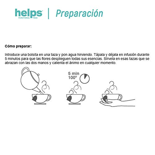 HELPS INFUSIONES - Infusión A Base De Eucalipto, Tomillo, Tila, Menta Y Stevia. Infusión Expecorante. Respiración, Tos Y Catarros. Helps Breathe. Caja De 16 Bolsitas.