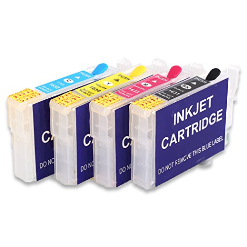 HEMEI - Cartucho de tinta recargable para modelos Epson WF-2510, WF-2520NF, WF-2530, WF-2540, WF-2010W, WF-2650DWF, WF-2630WF, WF-2660DWF, (4 unidades, 16xl)