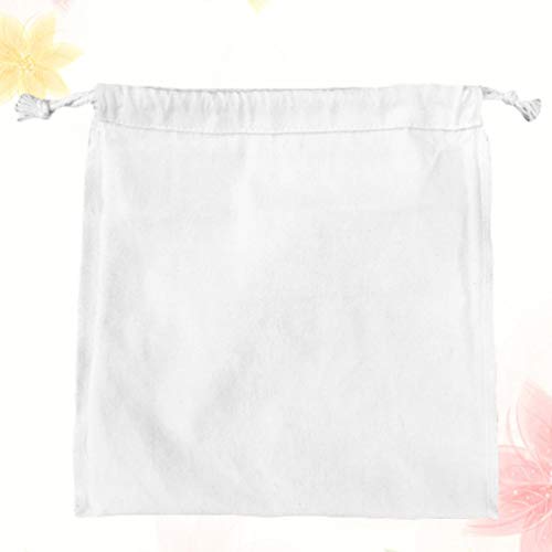 Hemoton 4Pcs 34X40cm con Cordón Bolsa de Productos Bolsa de Organización de Bocadillos de Comida Reutilizable Bolsa de Supermercado para Cocina Casera Beige
