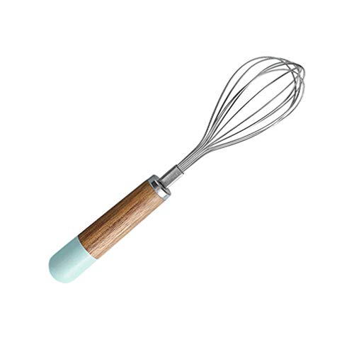 Hemoton Batidor de Huevo de Acero Inoxidable Batidor de Huevo Manual Batidora Manual para Pasteles de Pan Salsas Huevo Y Más Herramienta de Restaurante de Cocina Casera (Plata + Azul)