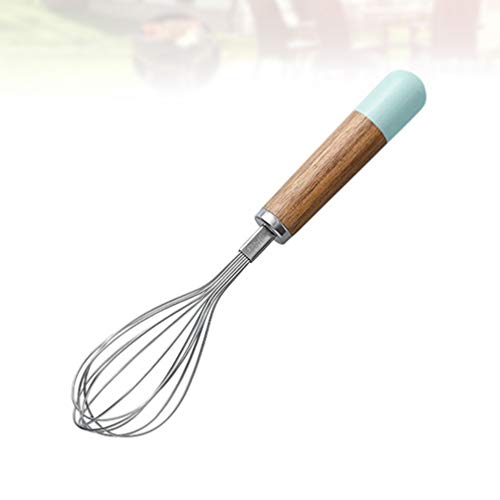 Hemoton Batidor de Huevo de Acero Inoxidable Batidor de Huevo Manual Batidora Manual para Pasteles de Pan Salsas Huevo Y Más Herramienta de Restaurante de Cocina Casera (Plata + Azul)