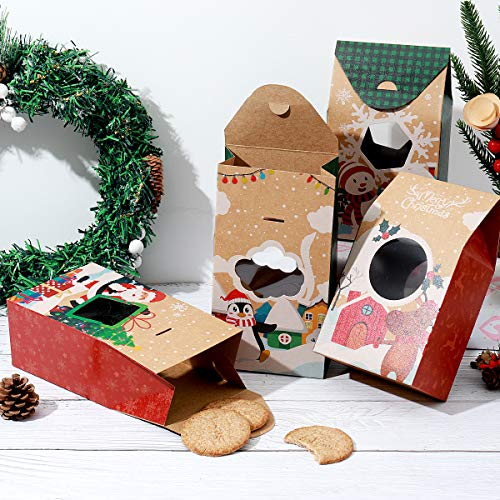 Hemoton - Cajas para galletas navideñas de 16 unidades – Contenedor para alimentos de horno para las fiestas para regalos