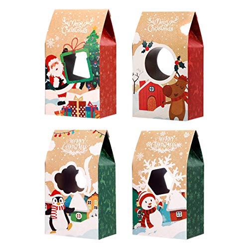 Hemoton - Cajas para galletas navideñas de 16 unidades – Contenedor para alimentos de horno para las fiestas para regalos