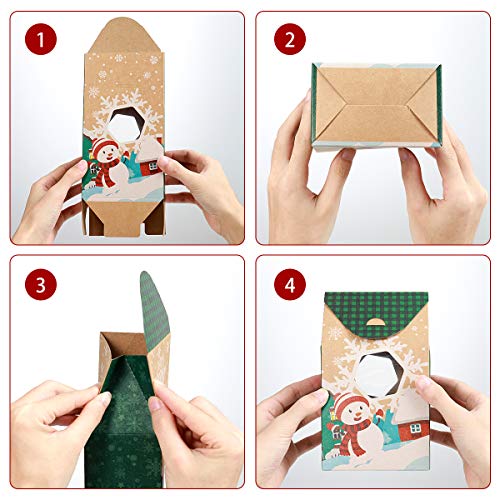 Hemoton - Cajas para galletas navideñas de 16 unidades – Contenedor para alimentos de horno para las fiestas para regalos