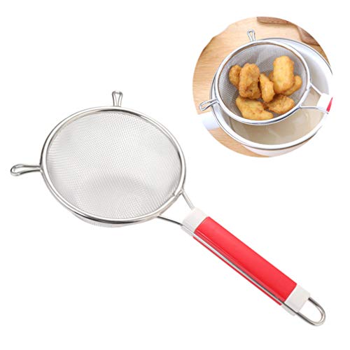 Hemoton Colador de Malla de Alambre de Acero Inoxidable Colador con Mango de Plástico Tamices Cocina Que Sirve Skimmer para Cocinar en Casa (14 Cm)