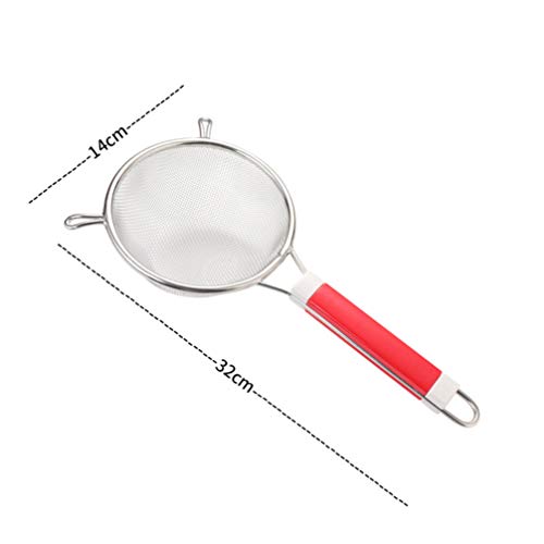 Hemoton Colador de Malla de Alambre de Acero Inoxidable Colador con Mango de Plástico Tamices Cocina Que Sirve Skimmer para Cocinar en Casa (14 Cm)