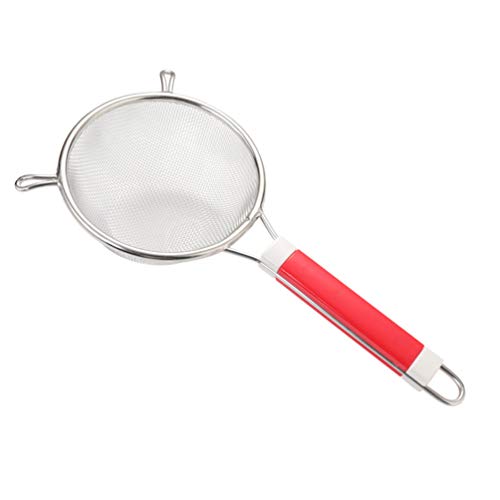 Hemoton Colador de Malla de Alambre de Acero Inoxidable Colador con Mango de Plástico Tamices Cocina Que Sirve Skimmer para Cocinar en Casa (14 Cm)