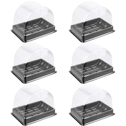 Hemoton Contenedor de Postre de Pastel de Plástico de 30 Piezas con Tapa Transparente Despensa Desechable Caja de Rollo Suizo Pastel de Queso Envase de Pastel para Viajes de Comida para