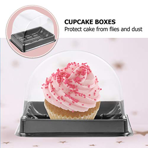 Hemoton Contenedor de Postre de Pastel de Plástico de 30 Piezas con Tapa Transparente Despensa Desechable Caja de Rollo Suizo Pastel de Queso Envase de Pastel para Viajes de Comida para