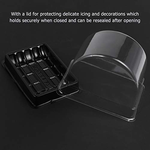 Hemoton Contenedor de Postre de Pastel de Plástico de 30 Piezas con Tapa Transparente Despensa Desechable Caja de Rollo Suizo Pastel de Queso Envase de Pastel para Viajes de Comida para