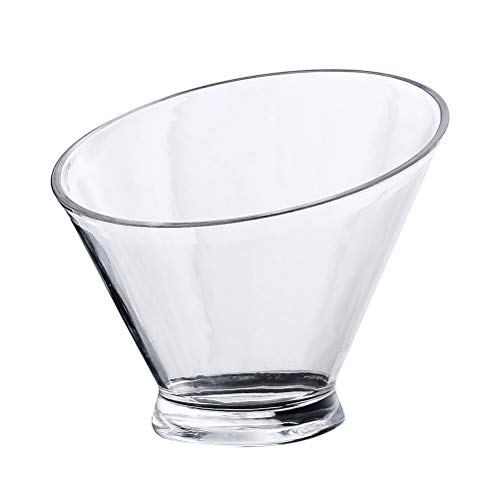Hemoton Ensaladera Inclinada de acrílico Recipiente Transparente para refrigerios Tazones para Servir Alimentos para Postre Frutas Verduras (16.5cm)