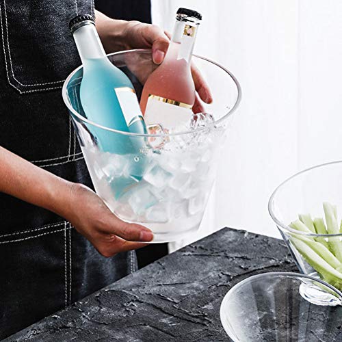 Hemoton Ensaladera Inclinada de acrílico Recipiente Transparente para refrigerios Tazones para Servir Alimentos para Postre Frutas Verduras (16.5cm)