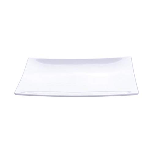 Hemoton Plato de Porcelana Platos de Postre de Melamina Platos de Porcelana Platos de Cena Rectangulares para Fiestas Platos de Servir Apilables para Fruta Queso Postre Almuerzo Y Más (7.9in/Blanco)