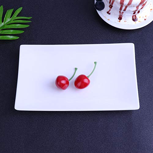 Hemoton Plato de Porcelana Platos de Postre de Melamina Platos de Porcelana Platos de Cena Rectangulares para Fiestas Platos de Servir Apilables para Fruta Queso Postre Almuerzo Y Más (7.9in/Blanco)