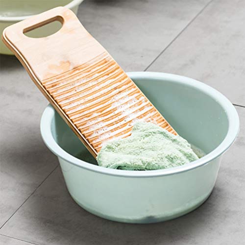 Hemoton Ropa de Lavado de Madera de Bambú Tabla de Lavar Tabla de Lavar Tabla de Lavar a Mano para Suministros de Lavandería en El Hogar M
