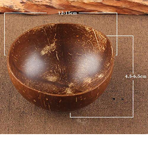 Hemoton Tazones de Coco, Cuencos de Cáscara de Coco con Cuchara, Cuencos Hechos a Mano para Recipientes para un Desayuno Sano, Cereales, ensaladas, Helados, Smoothie Bowls, Buda Bowls, acaï Bowls