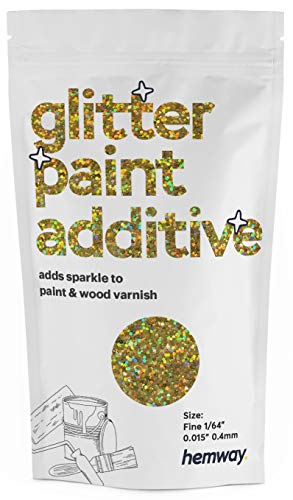 Hemway - Aditivo de pintura con purpurina fina de 0,4 mm, pintura a base de agua, 100 g, dorado