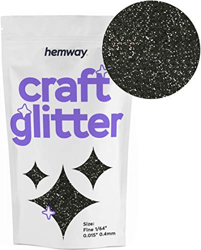 Hemway Craft 100g -Purpurina fina 1/64"0.015" 0,4 mm, negro, FINE 1/64" 0.015" 0.4MM