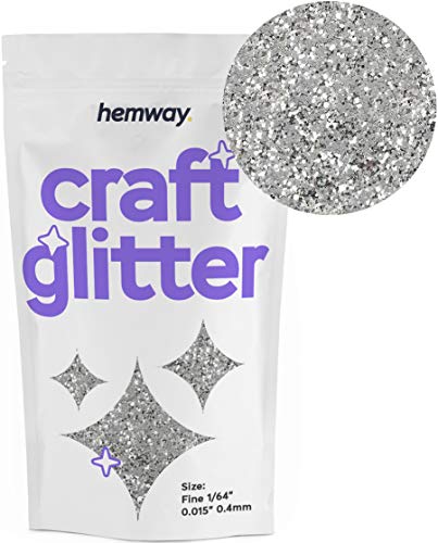 Hemway Craft 100g -Purpurina fina 1/64"0.015" 0,4 mm, plata, FINE 1/64" 0.015" 0.4MM