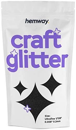 Hemway Craft 100g -Purpurina ultrafina (1/128", 0,2 mm), negro, Ultrafine 1/128" .008" 0.2MM