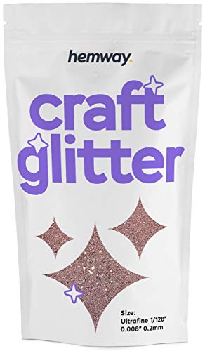 Hemway Craft 100g -Purpurina ultrafina (1/128", 0,2 mm), oro rosa, Ultrafine 1/128" .008" 0.2MM