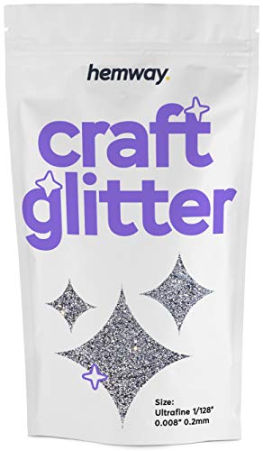 Hemway Craft 100g -Purpurina ultrafina (1/128", 0,2 mm), plata, Ultrafine 1/128" .008" 0.2MM