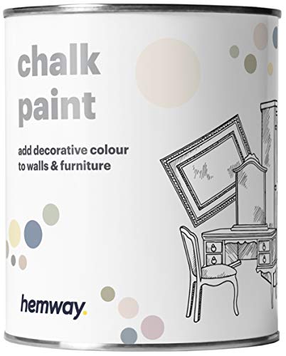 Hemway Pintura de tiza con acabado mate para paredes y muebles, 1 litro, estilo Shabby Chic Vintage Chalky (36 colores disponibles) (1 L, 35 oz), color gris claro