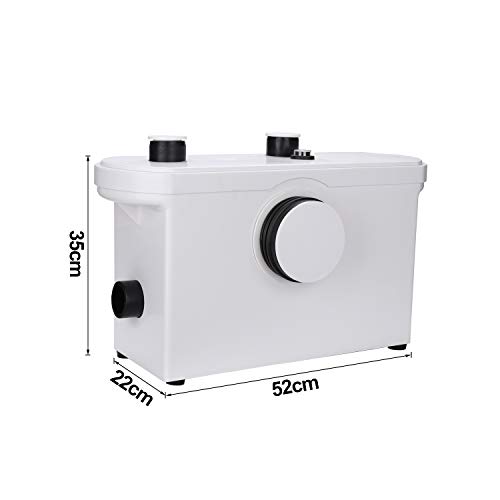 Hengda 600W 3/1 triturador sanitario bombeador WC Trituradora de Agua Residual para Baño Lavabo o Cocina Triturador Sanitario