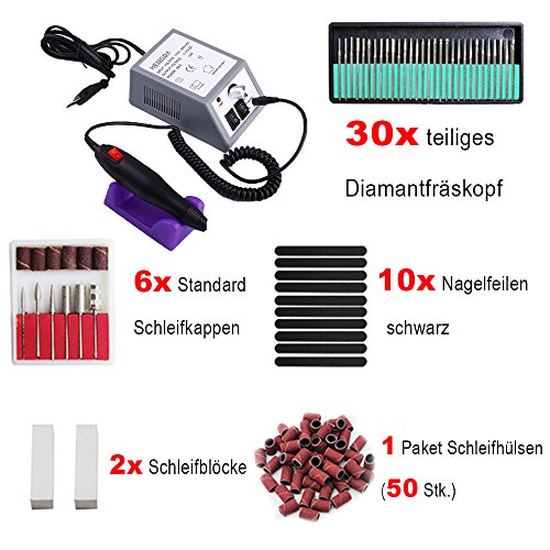 Hengda HENDA Torno manicura Torno para uñas Fresa manicura Minimotor con Estuche para Podologia 20000 RPM Ideal para salón de Belleza