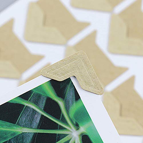 Hentek 15 hojas Photo Corners Autoadhesivas, 6 colores 288 piezas Esquinas de montaje de álbumes de fotos para álbumes de recortes, álbumes de fotos, diarios, etc.