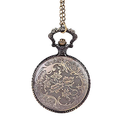 Heqianqian Relojes de Bolsillo Bronce Zodiaco en Relieve Personaje Hueco Gran Gallo Reloj de Bolsillo Pollo nostálgico Reloj de Bolsillo Grande para Hombres Mujeres (Color, Size : Free Size)