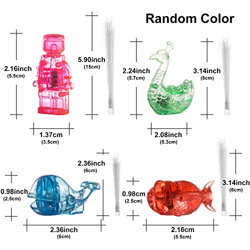 Herefun 20 Piezas de Fibra óptica Luz de Dedo LED Luces de Dedo Coloridas Pavo Real Ballena Luz de Dedo Anillos de luz niños Fiesta Gadgets Juguetes, Conciertos Espectáculos, Decoración de Boda