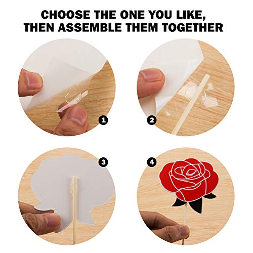 Herefun 69 Pcs DIY Photo Booth, Incluyendo Cómica Divertida Creativa Bigotes para el Partido, Boda, Cumpleaños y La Graduación