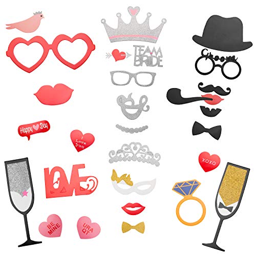Herefun 69 Pcs DIY Photo Booth, Incluyendo Cómica Divertida Creativa Bigotes para el Partido, Boda, Cumpleaños y La Graduación